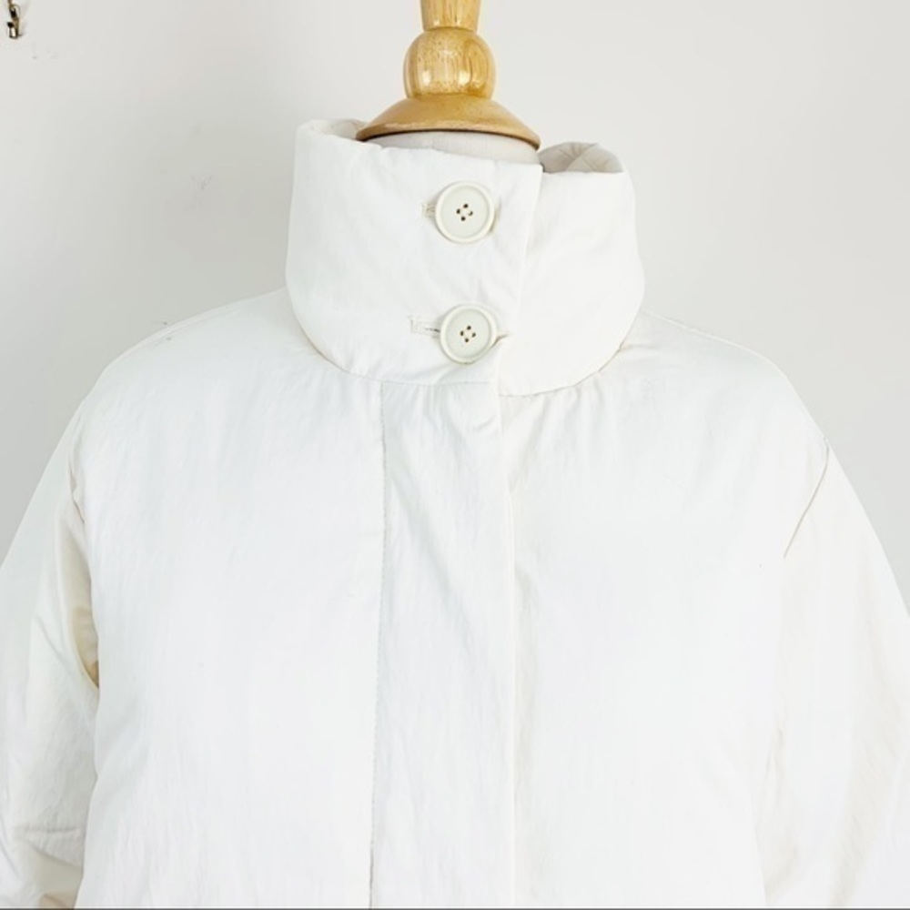 💋 Madewell Buffy puffer jacket white Ivory coat. Size S - Picture 5 of 12